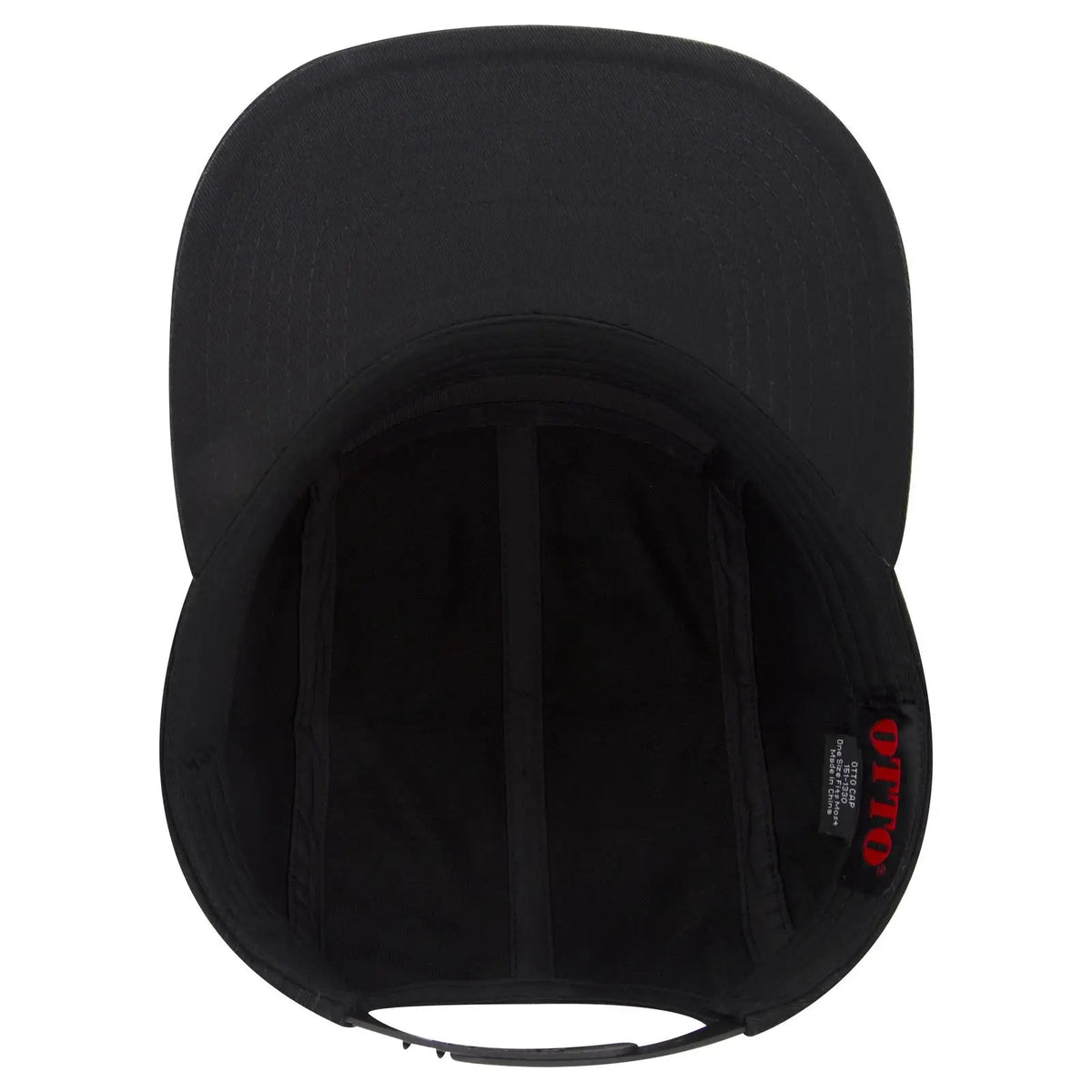 Otto 151-1330 5 Panel Camper Cap - Black - 7 3/8’’ - 5/8’’