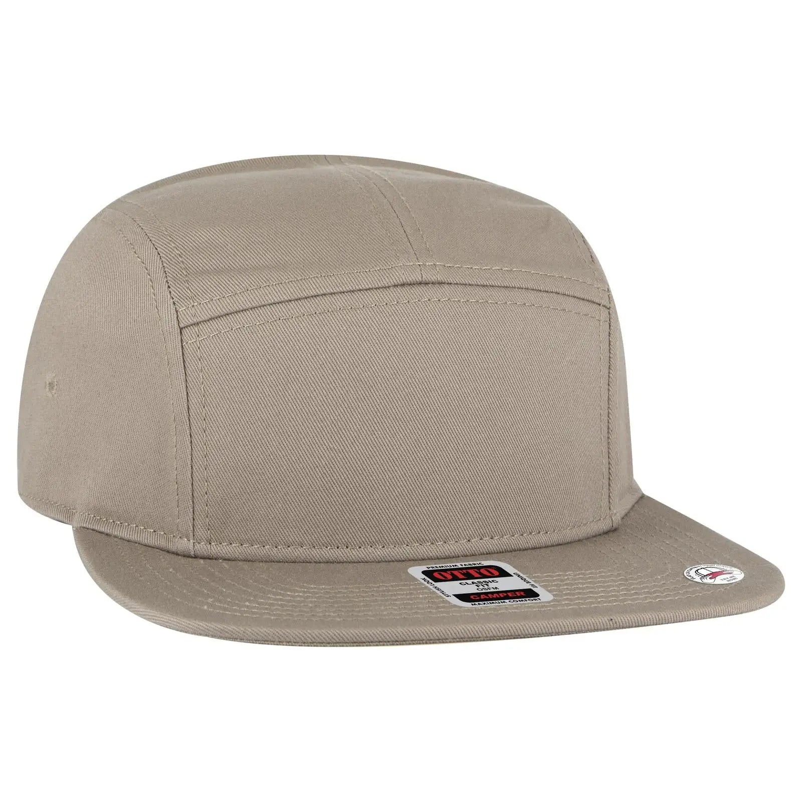 Otto 151-1330 5 Panel Camper Cap - Dk. Khaki - 7 3/8’’ - 5/8’’