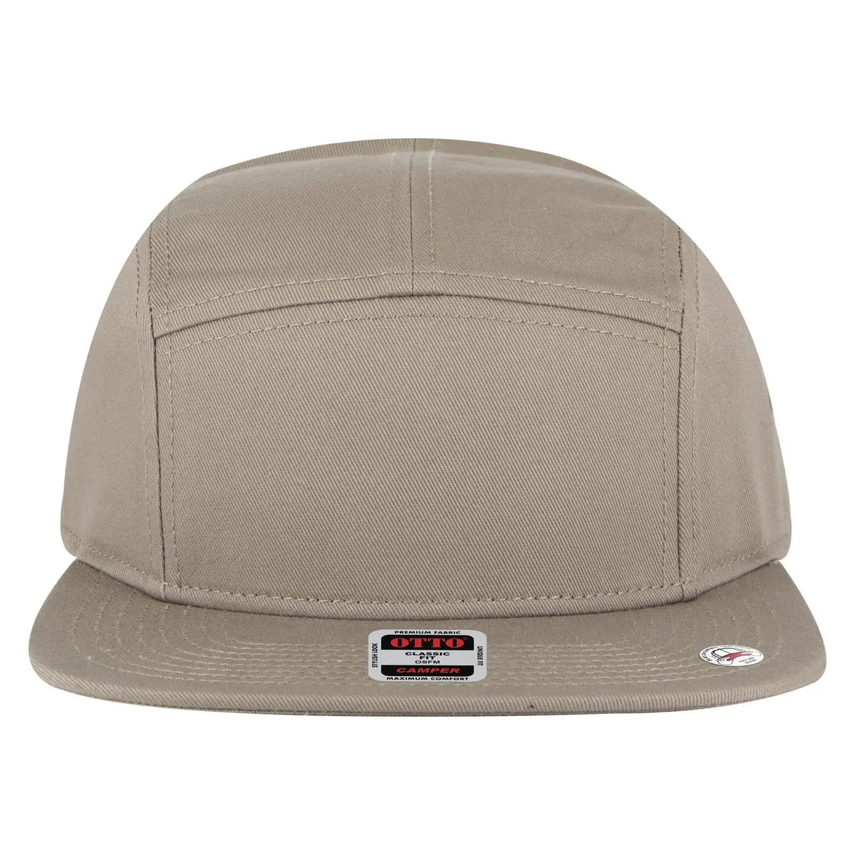 Otto 151-1330 5 Panel Camper Cap - Dk. Khaki - 7 3/8’’ - 5/8’’