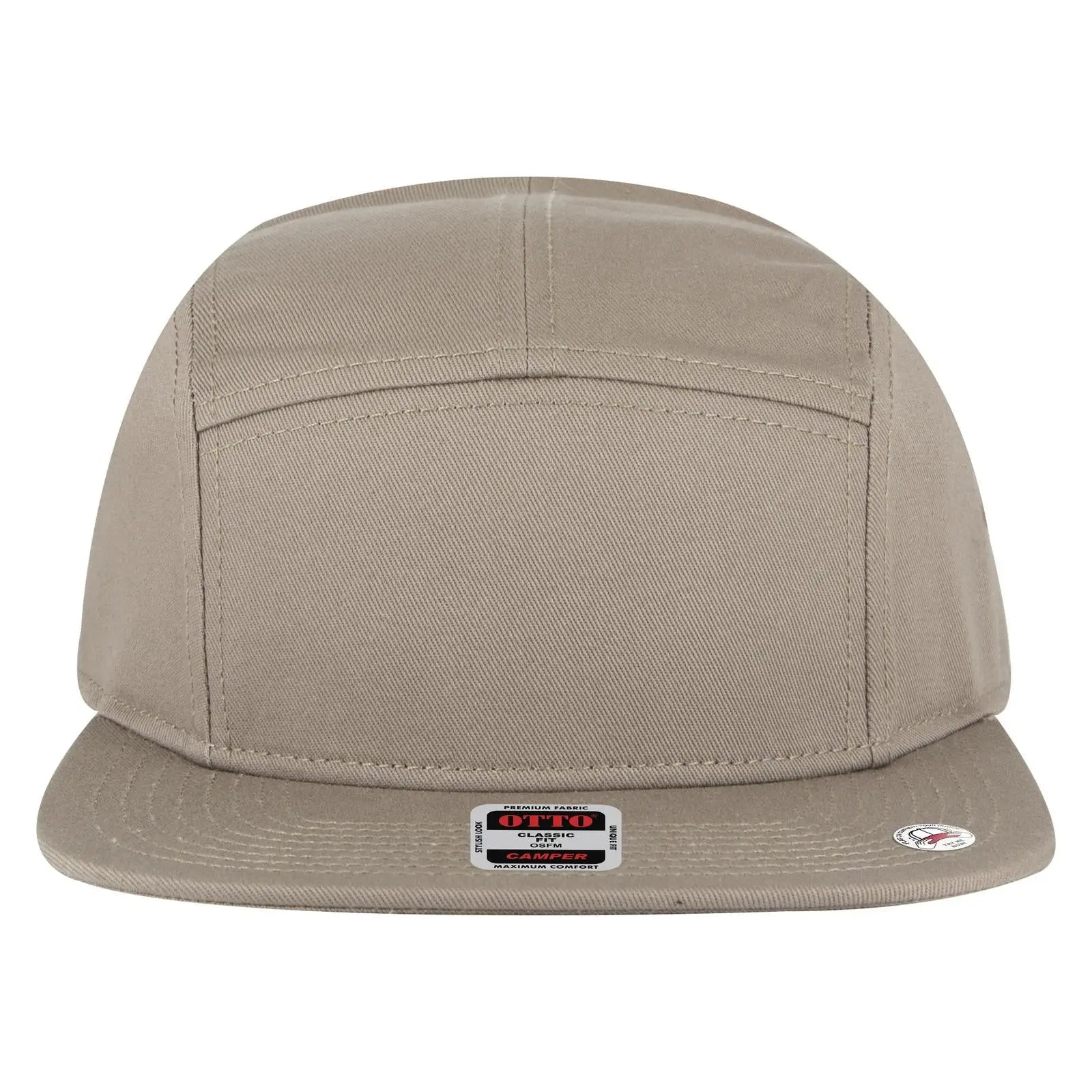 Otto 151-1330 5 Panel Camper Cap - Dk. Khaki - 7 3/8’’ - 5/8’’