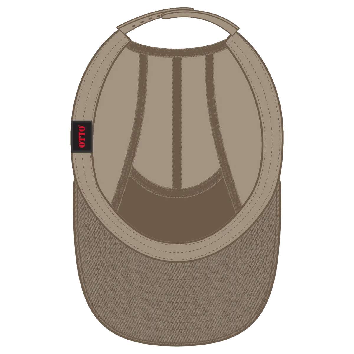 Otto 151-1330 5 Panel Camper Cap - Dk. Khaki - 7 3/8’’ - 5/8’’