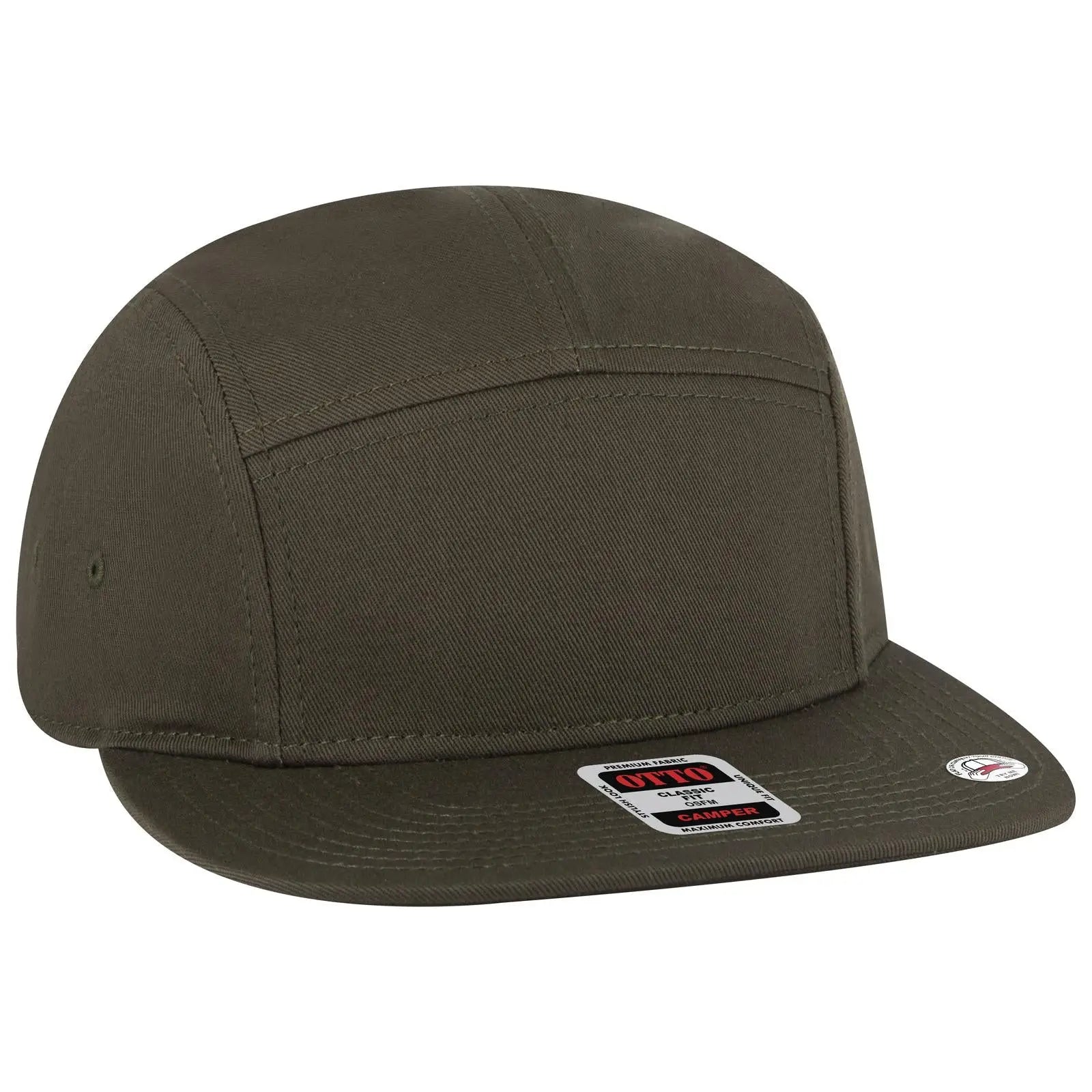 Otto 151-1330 5 Panel Camper Cap - Dk. Ol. Green - 7 3/8’’ - 5/8’’