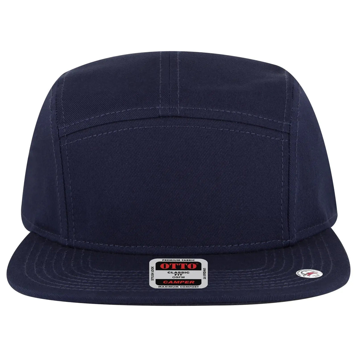 Otto 151-1330 5 Panel Camper Cap - Navy - 7 3/8’’ - 5/8’’