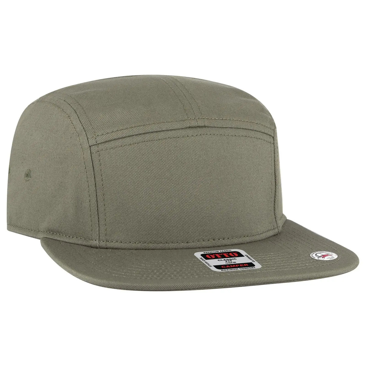 Otto 151-1330 5 Panel Camper Cap - Ol. Green - 7 3/8’’ - 5/8’’