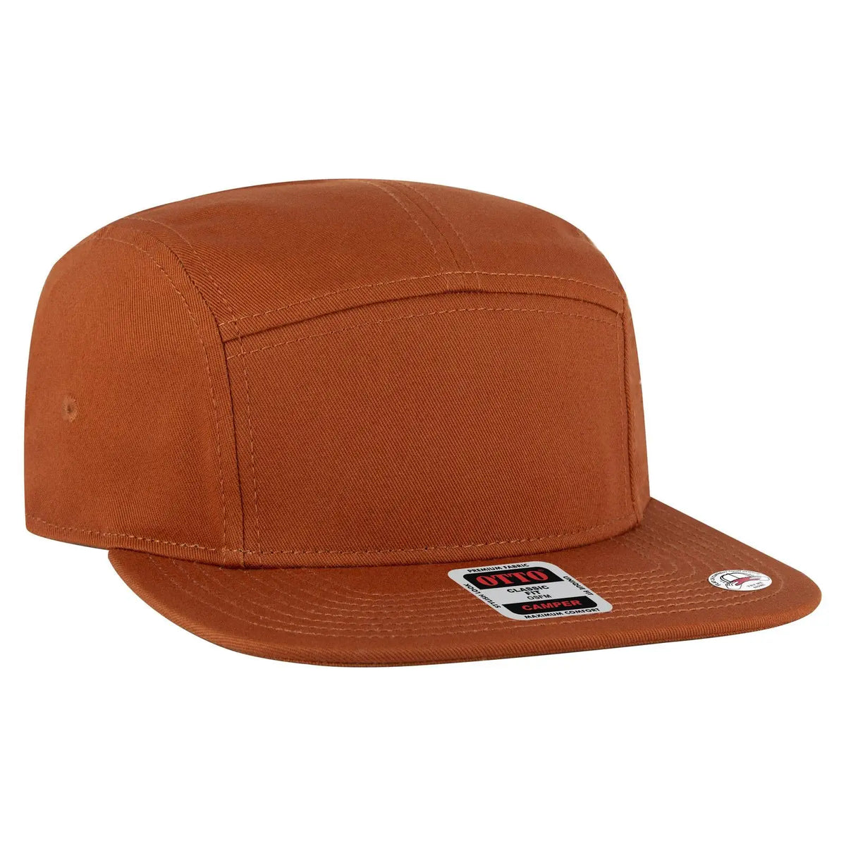 Otto 151-1330 5 Panel Camper Cap - Tx. Orange - 7 3/8’’ - 5/8’’