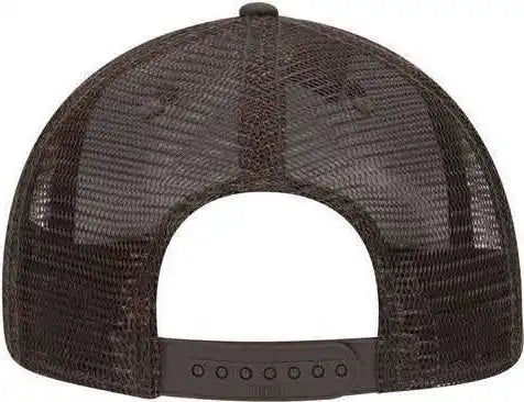 Otto 153-1120 Snap Camouflage 6 Panel Mid Profile Mesh Back Trucker Snapback Cap - Dark Green Brown - Forest / one Size