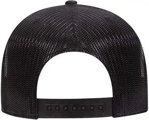 Otto 153-1120 Snap Camouflage 6 Panel Mid Profile Mesh Back Trucker Snapback Cap - Black Dark Green Brown - Forest