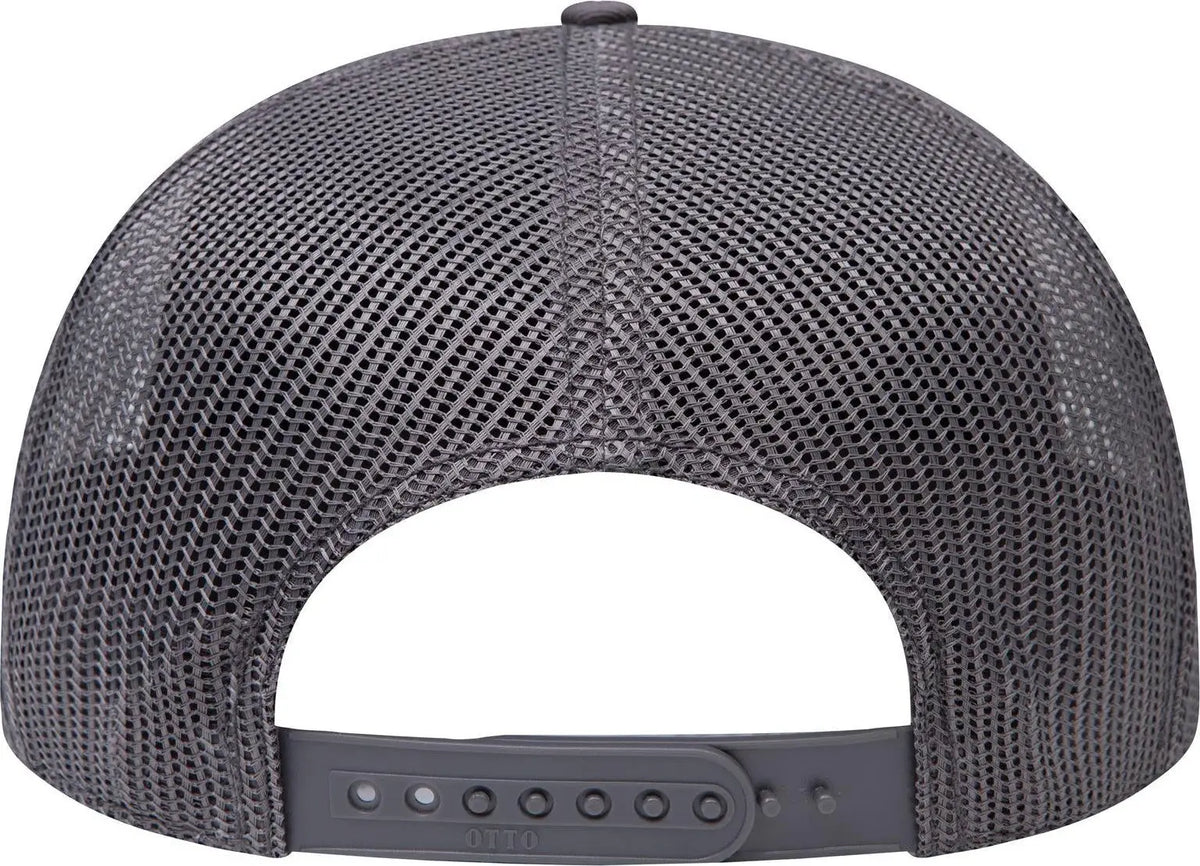 Otto 154-1124 ?Otto Snap’ 5 Panel Pro Style Mesh Back Trucker Snapback Cap - Char. Gray - 6 1/2’’ - 7 5/8’’