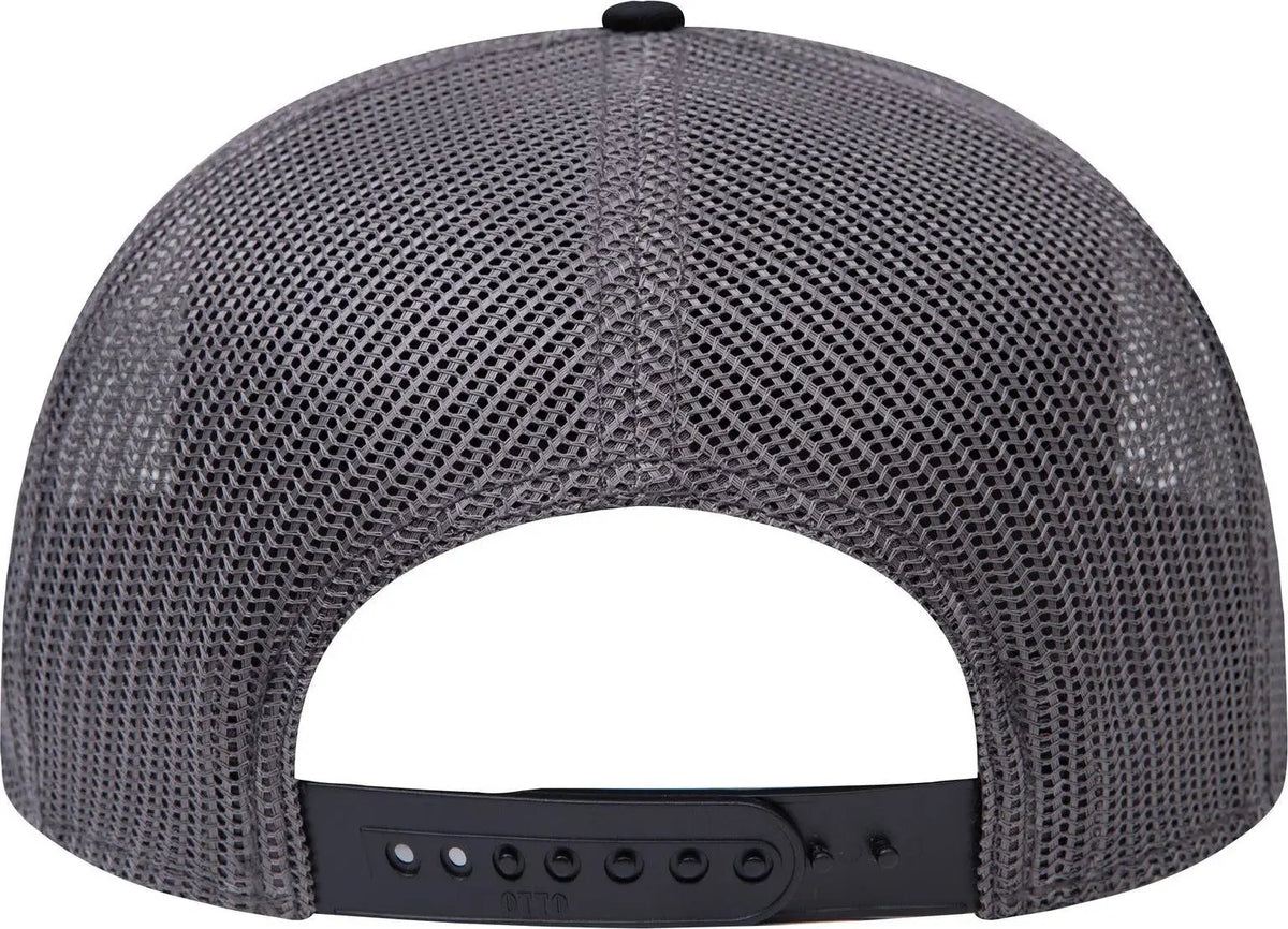 Otto 154-1124 ?Otto Snap’ 5 Panel Pro Style Mesh Back Trucker Snapback Cap - Blk/blk/ch.gry - 6 1/2’’ - 7 5/8’’