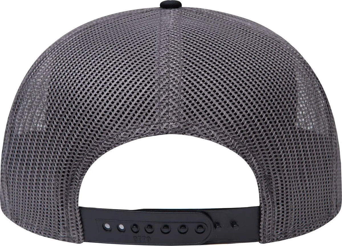 Otto 154-1124 ?Otto Snap’ 5 Panel Pro Style Mesh Back Trucker Snapback Cap - Blk/ch.gry/ch.gry - 6 1/2’’ - 7 5/8’’