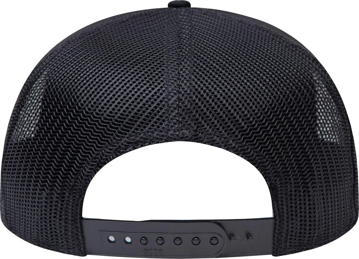 Otto 154-1124 ?Otto Snap’ 5 Panel Pro Style Mesh Back Trucker Snapback Cap - Black - 6 1/2’’ - 7 5/8’’