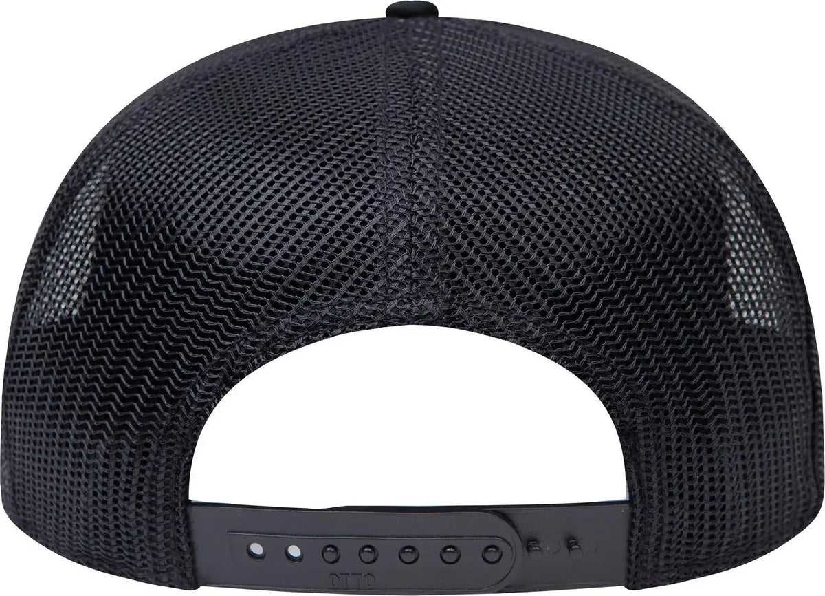 Otto 154-1124 ?Otto Snap’ 5 Panel Pro Style Mesh Back Trucker Snapback Cap - Design002/blk/blk - 6 1/2’’ - 7 5/8’’