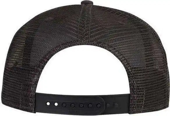 Otto 154-1124 Superior Cotton Twill Round Flat Visor 5 Panel Pro Style Mesh Back Trucker Snapback Hat - Charcoal Gray