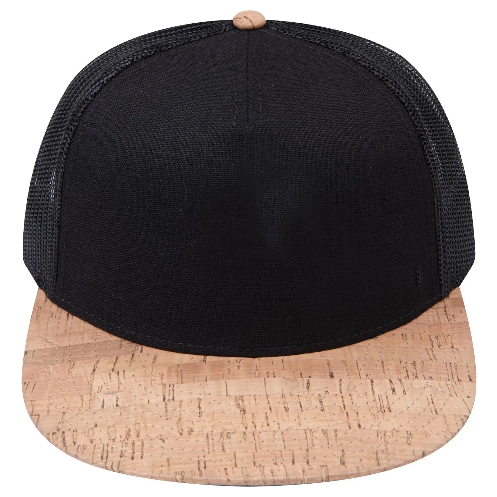Otto 154-1174 ?Otto Snap’ 5 Panel Pro Style Mesh Back Trucker Snapback Cap - Cork/blk - 7 3/8’’ - 5/8’’