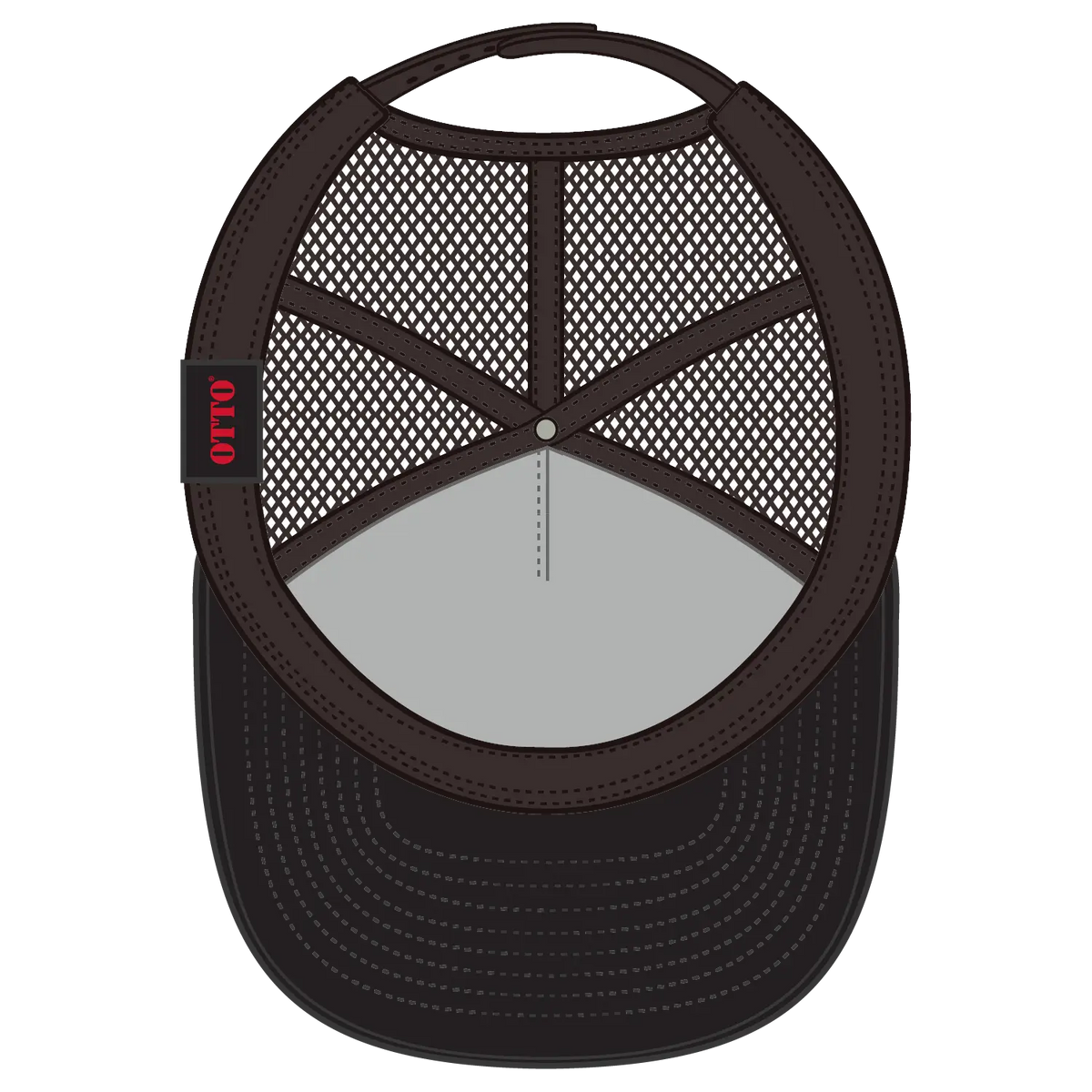 Otto 154-1174 ?Otto Snap’ 5 Panel Pro Style Mesh Back Trucker Snapback Cap - Brn/crk/brn - 7 3/8’’ - 5/8’’