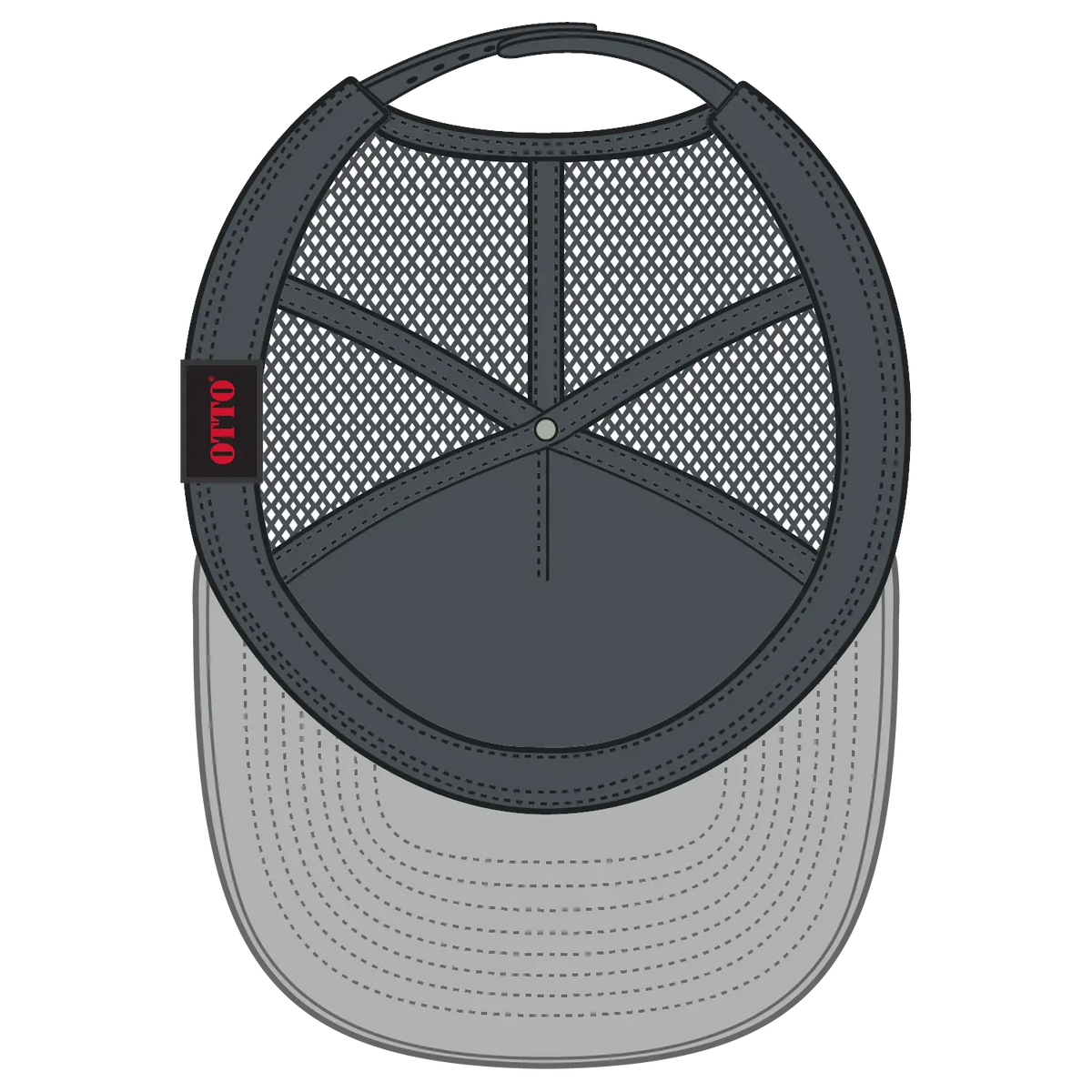 Otto 154-1174 ?Otto Snap’ 5 Panel Pro Style Mesh Back Trucker Snapback Cap - Blk/blk/ch.gry - 7 3/8’’ - 5/8’’