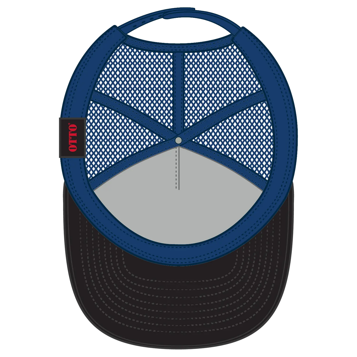 Otto 154-1174 ?Otto Snap’ 5 Panel Pro Style Mesh Back Trucker Snapback Cap - Ryl/crk/ryl - 7 3/8’’ - 5/8’’