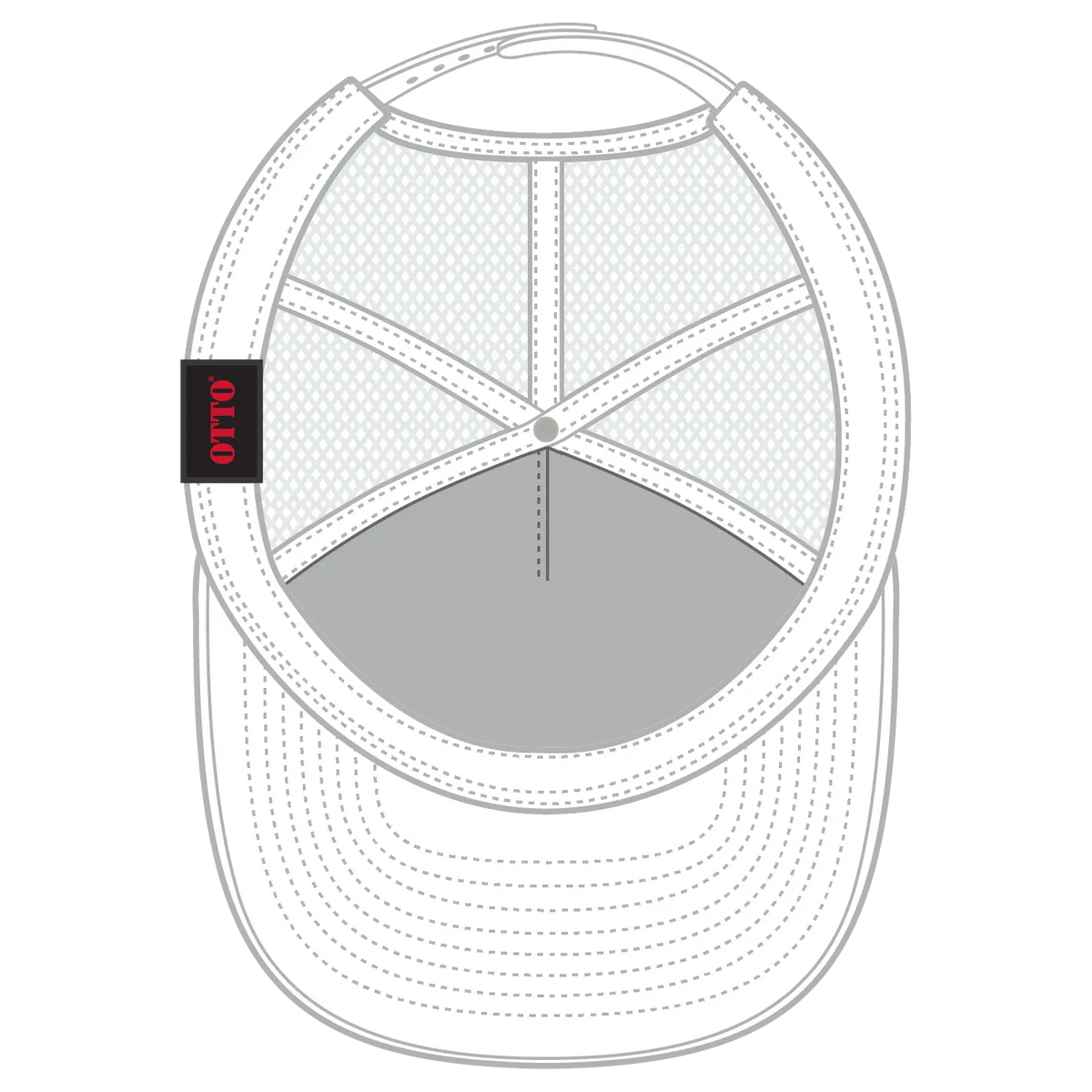 Otto 154-1174 ?Otto Snap’ 5 Panel Pro Style Mesh Back Trucker Snapback Cap - White - 7 3/8’’ - 5/8’’