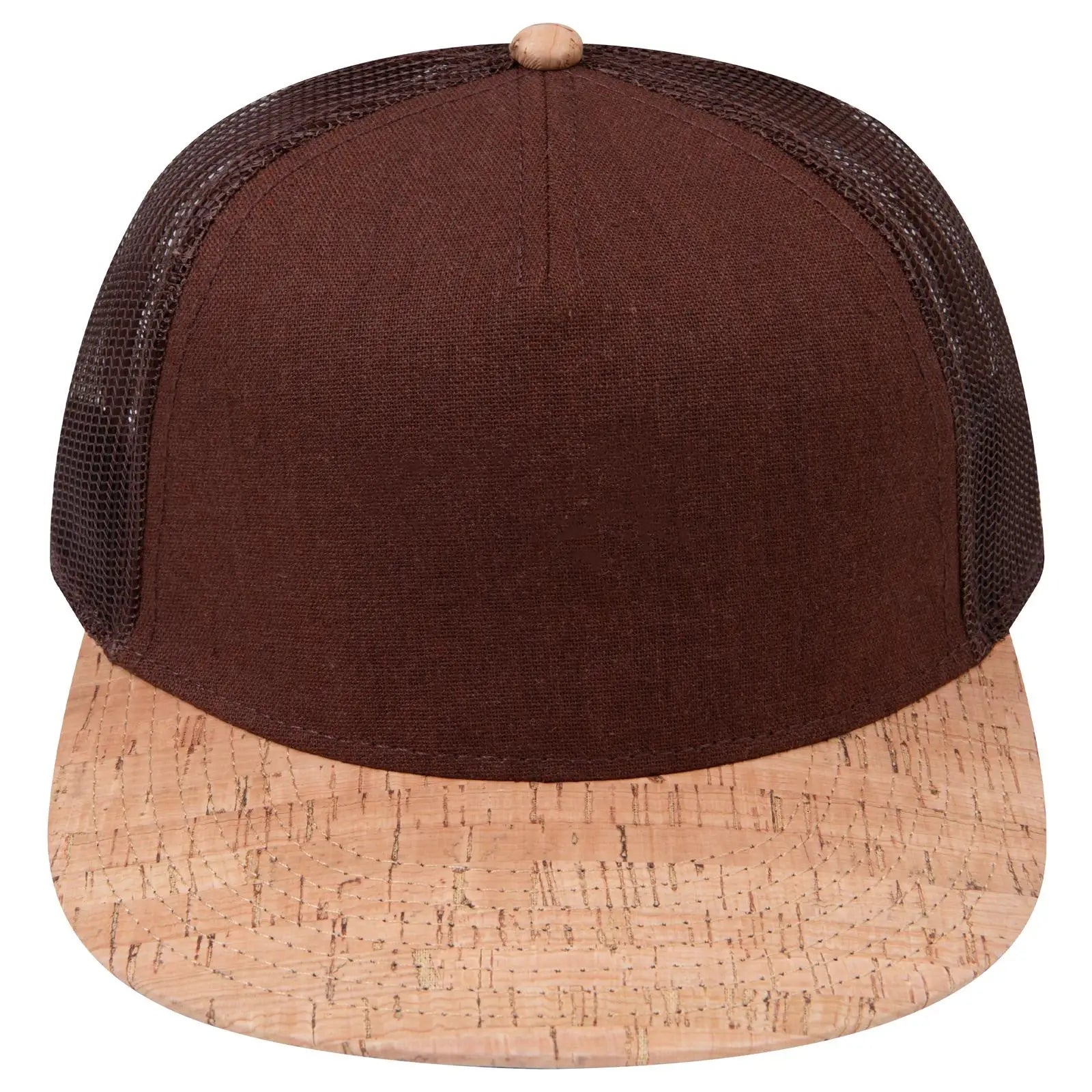 Otto 154-1174 ?Otto Snap’ 5 Panel Pro Style Mesh Back Trucker Snapback Cap - Cork/brn - 7 3/8’’ - 5/8’’