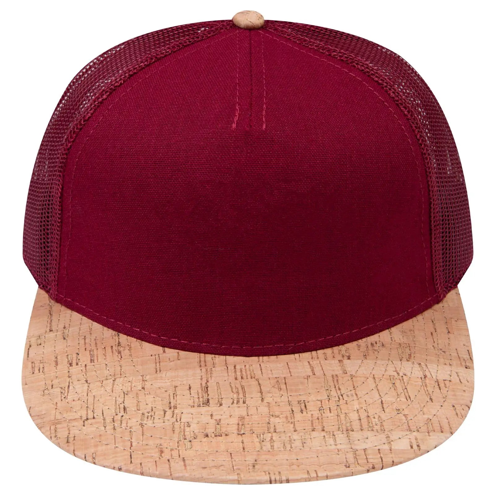 Otto 154-1174 ?Otto Snap’ 5 Panel Pro Style Mesh Back Trucker Snapback Cap - Cork/bg Mrn - 7 3/8’’ - 5/8’’