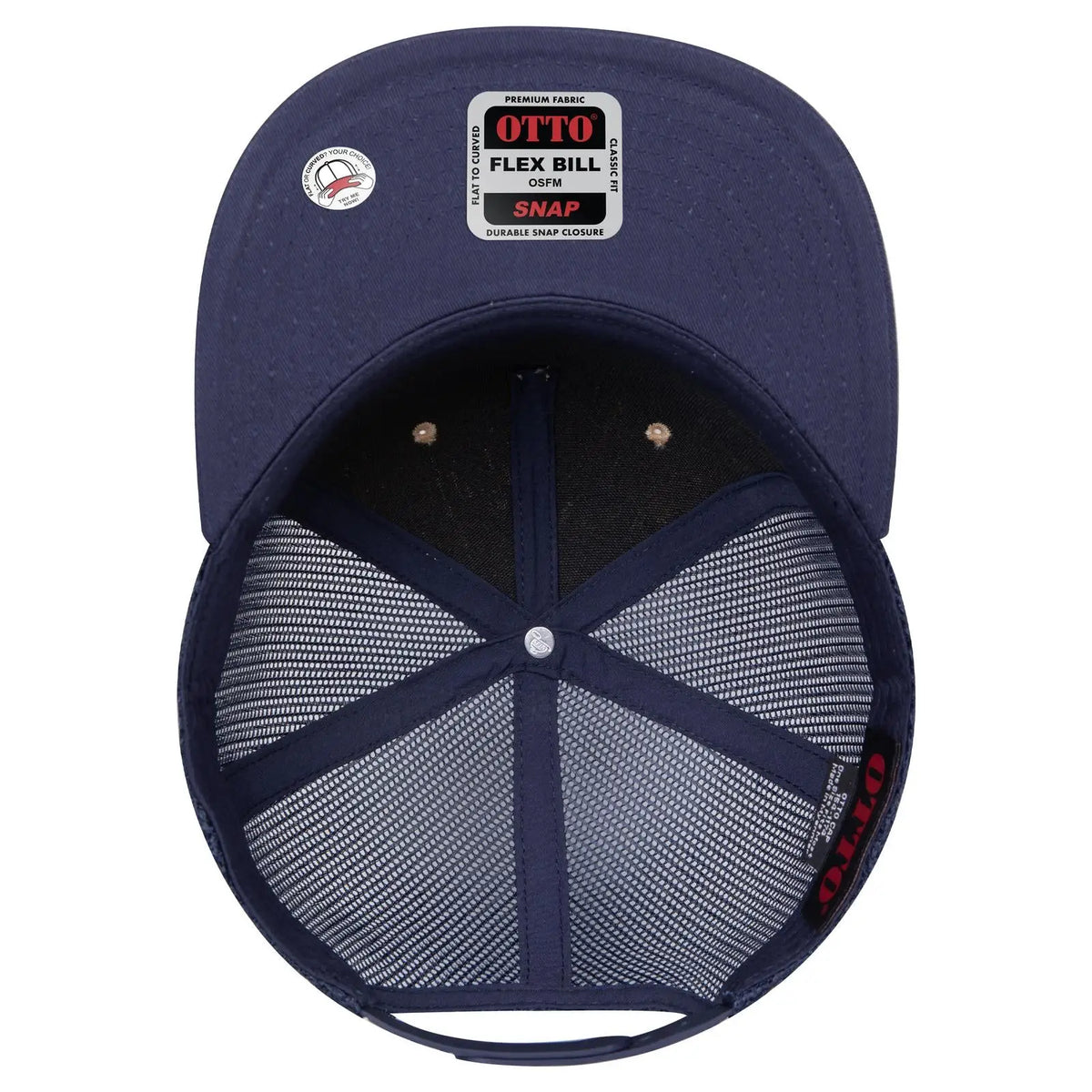 Otto 154-1174 ?Otto Snap’ 5 Panel Pro Style Mesh Back Trucker Snapback Cap - Nvy/cork/nvy - 7 3/8’’ - 5/8’’