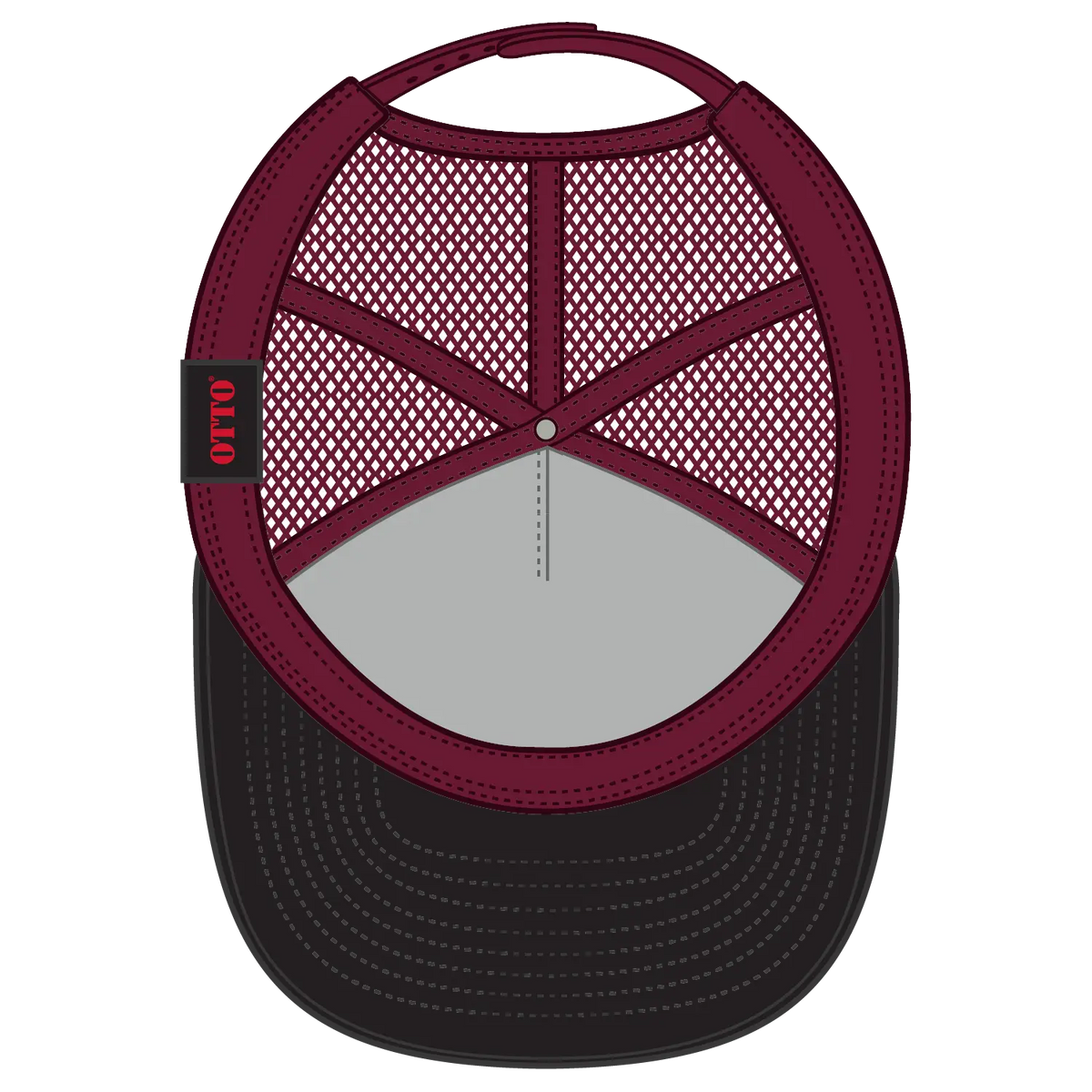 Otto 154-1174 ?Otto Snap’ 5 Panel Pro Style Mesh Back Trucker Snapback Cap - Cork/bg Mrn - 7 3/8’’ - 5/8’’