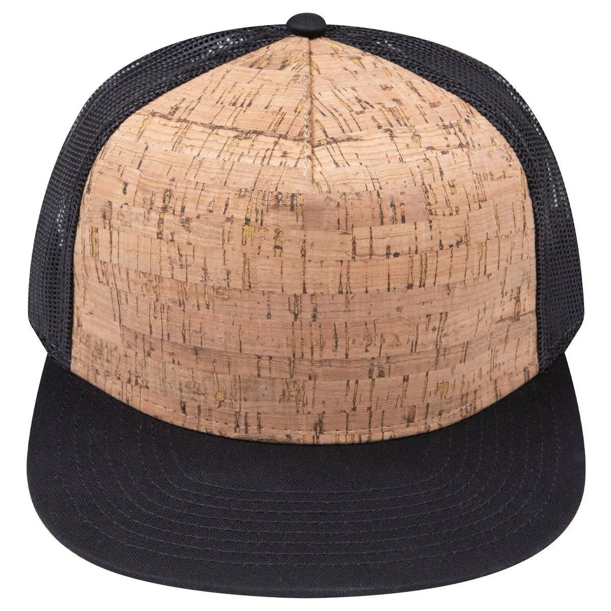 Otto 154-1174 ?Otto Snap’ 5 Panel Pro Style Mesh Back Trucker Snapback Cap - Blk/cork/blk - 7 3/8’’ - 5/8’’