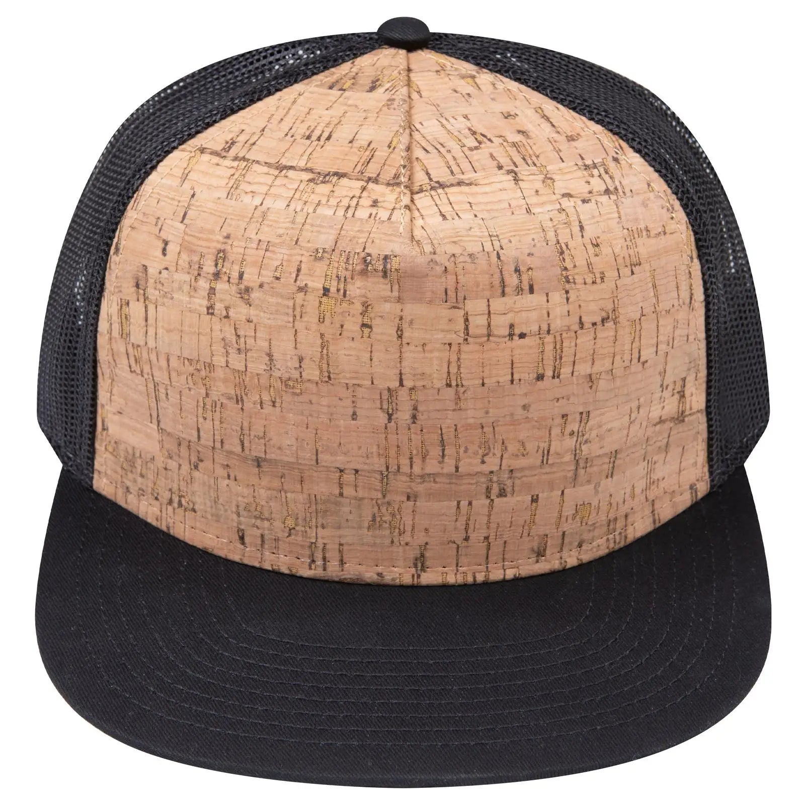 Otto 154-1174 ?Otto Snap’ 5 Panel Pro Style Mesh Back Trucker Snapback Cap - Blk/cork/blk - 7 3/8’’ - 5/8’’