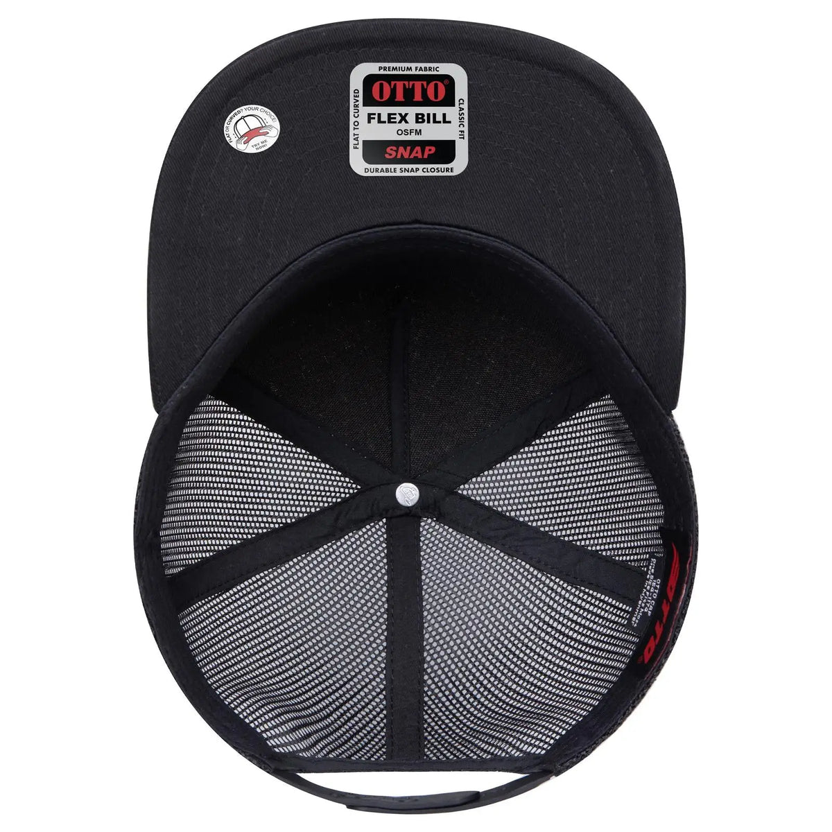 Otto 154-1174 ?Otto Snap’ 5 Panel Pro Style Mesh Back Trucker Snapback Cap - Blk/cork/blk - 7 3/8’’ - 5/8’’