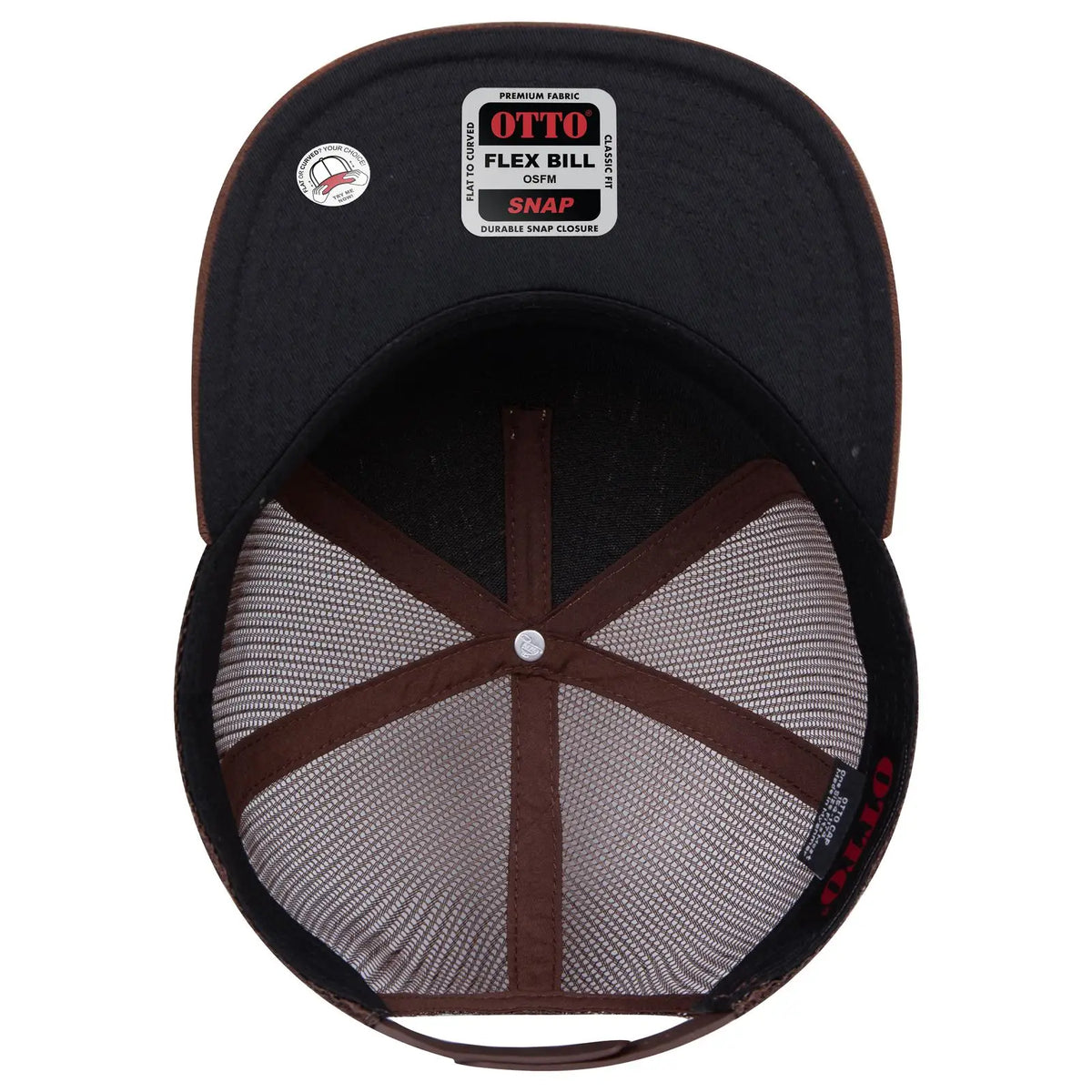Otto 154-1174 ?Otto Snap’ 5 Panel Pro Style Mesh Back Trucker Snapback Cap - D.brn/cork/d.brn - 7 3/8’’ - 5/8’’