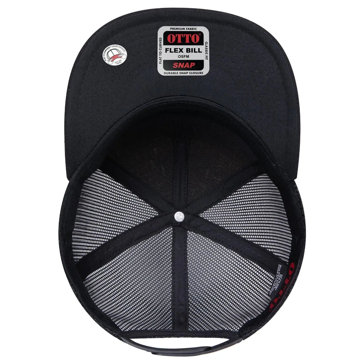 Otto 154-1174 ?Otto Snap’ 5 Panel Pro Style Mesh Back Trucker Snapback Cap - Blk/cork/blk - 7 3/8’’ - 5/8’’