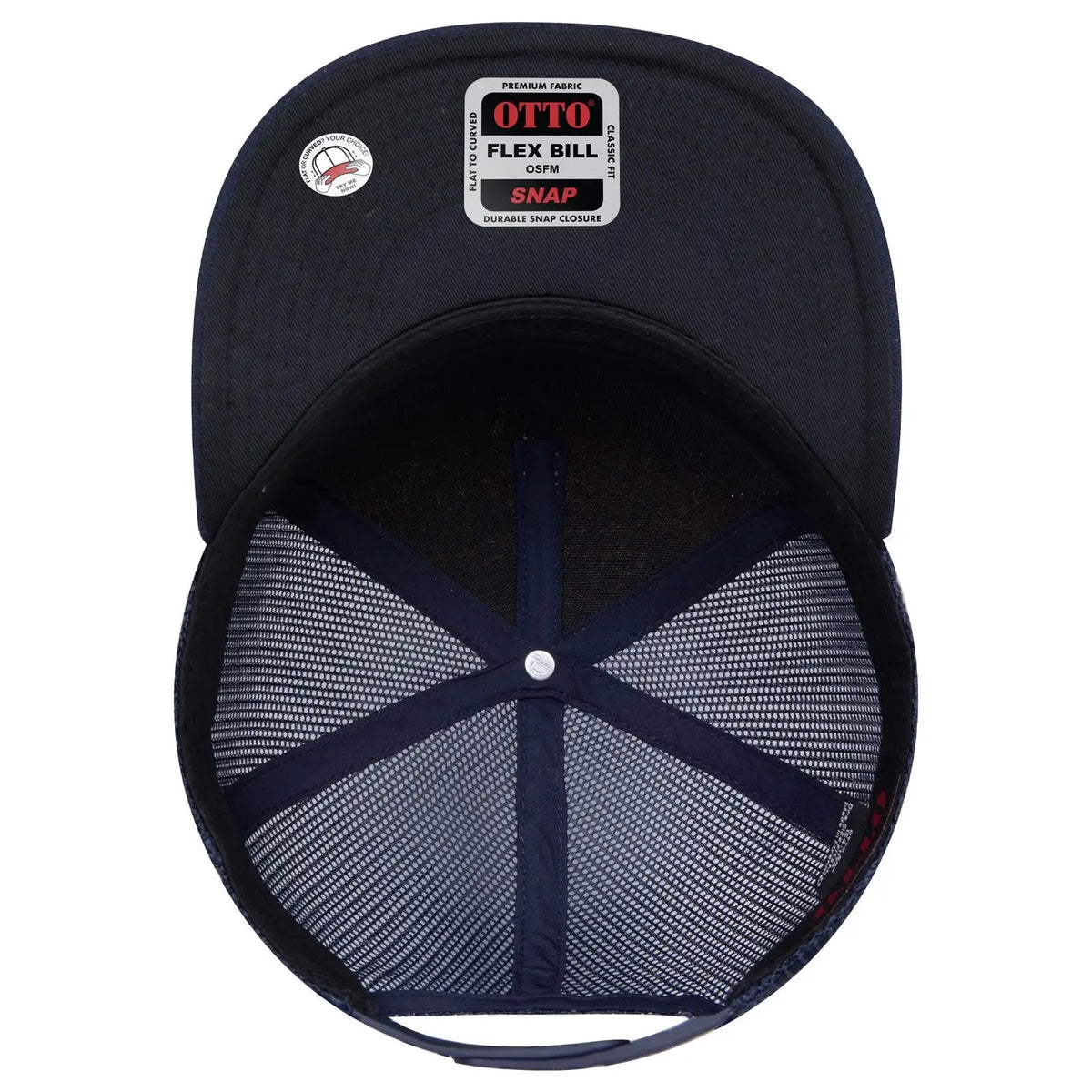 Otto 154-1174 ?Otto Snap’ 5 Panel Pro Style Mesh Back Trucker Snapback Cap - Nvy/cork/nvy - 7 3/8’’ - 5/8’’