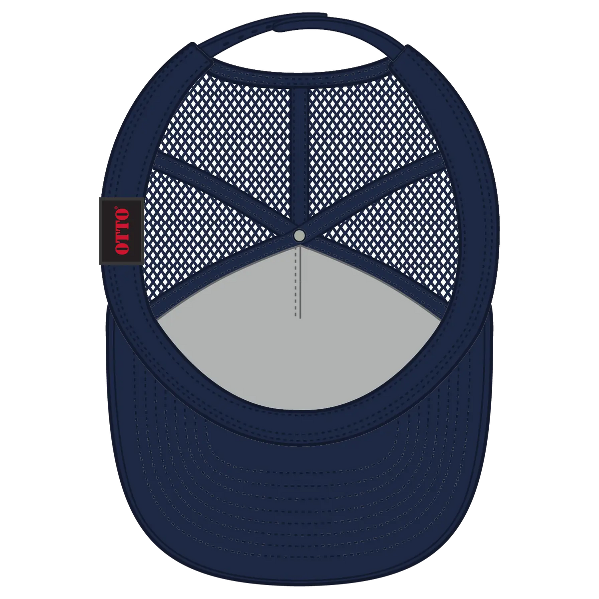 Otto 154-1174 ?Otto Snap’ 5 Panel Pro Style Mesh Back Trucker Snapback Cap - Navy - 7 3/8’’ - 5/8’’