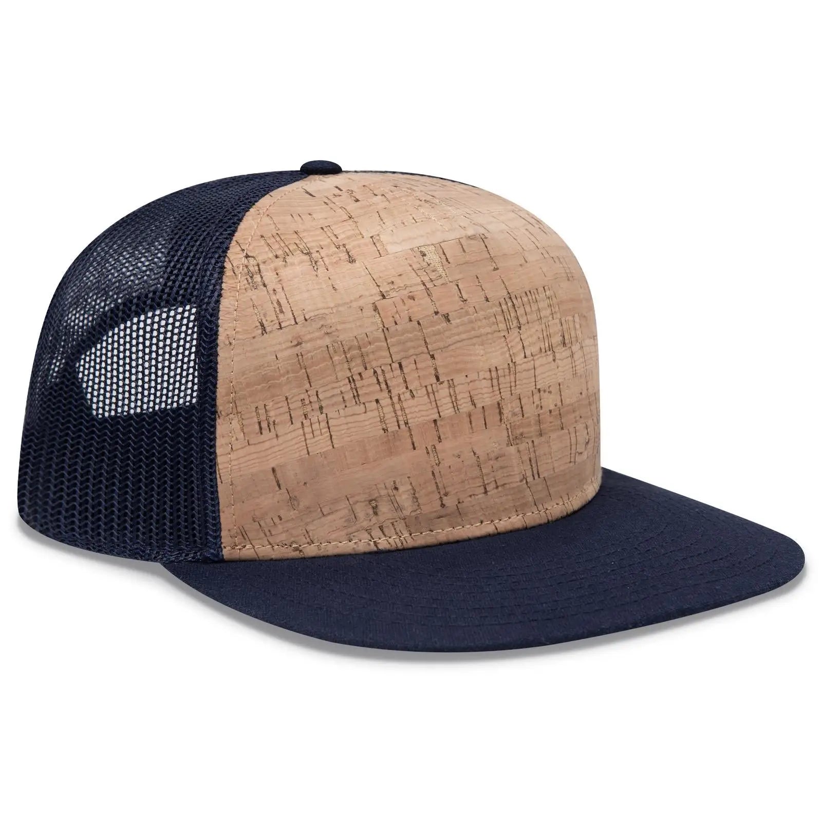 Otto 154-1174 ?Otto Snap’ 5 Panel Pro Style Mesh Back Trucker Snapback Cap - Nvy/cork/nvy - 7 3/8’’ - 5/8’’
