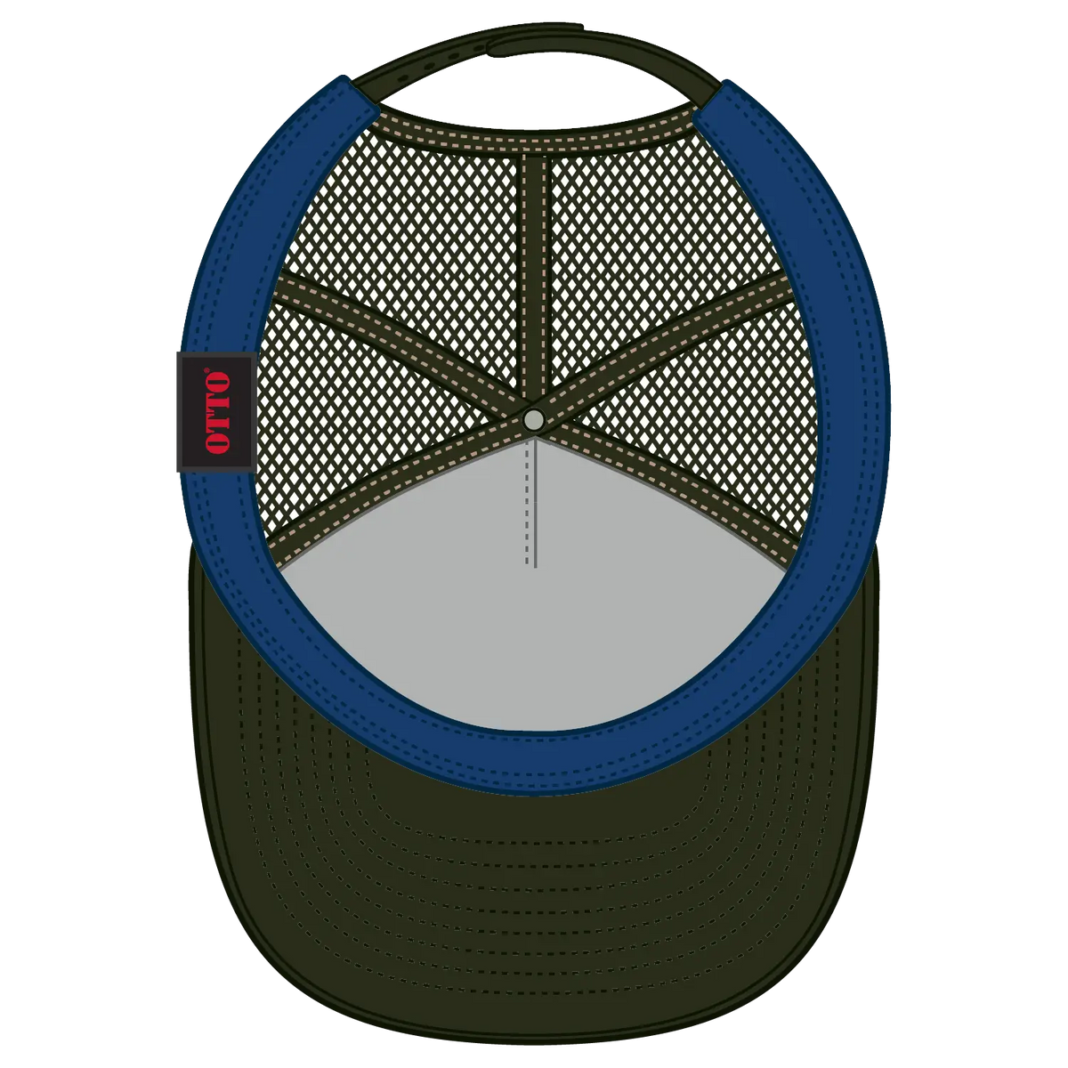 Otto 154-1174 ?Otto Snap’ 5 Panel Pro Style Mesh Back Trucker Snapback Cap - Ml Grn/crk/ml Grn - 7 3/8’’ - 5/8’’