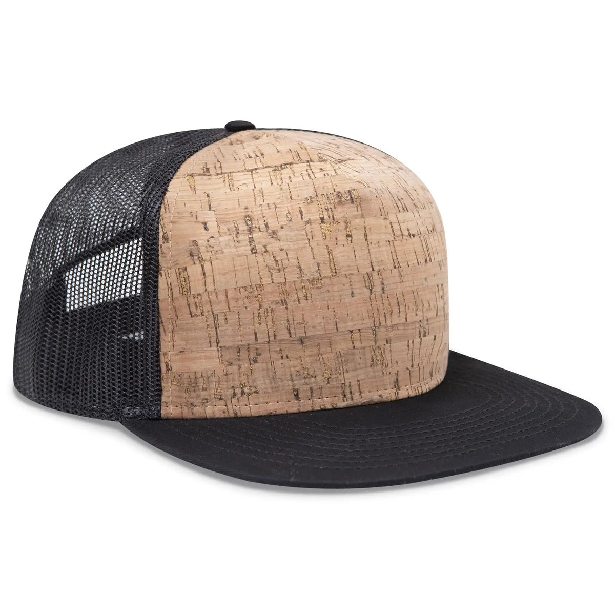 Otto 154-1174 ?Otto Snap’ 5 Panel Pro Style Mesh Back Trucker Snapback Cap - Blk/cork/blk - 7 3/8’’ - 5/8’’