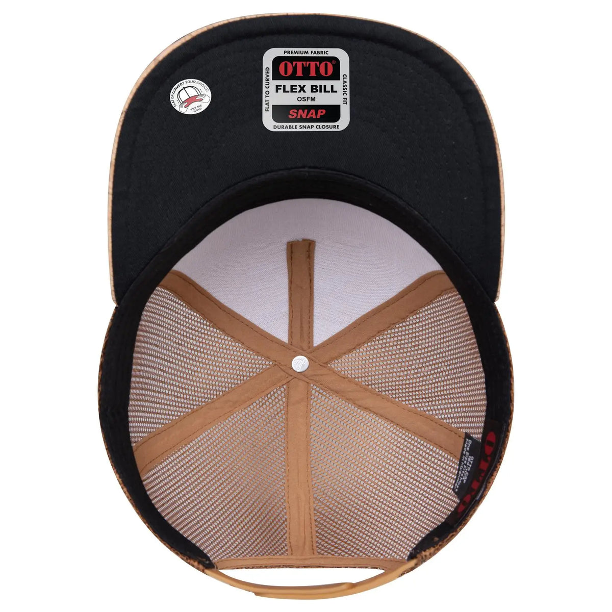 Otto 154-1174 ?Otto Snap’ 5 Panel Pro Style Mesh Back Trucker Snapback Cap - Cork/cy Brn - 7 3/8’’ - 5/8’’