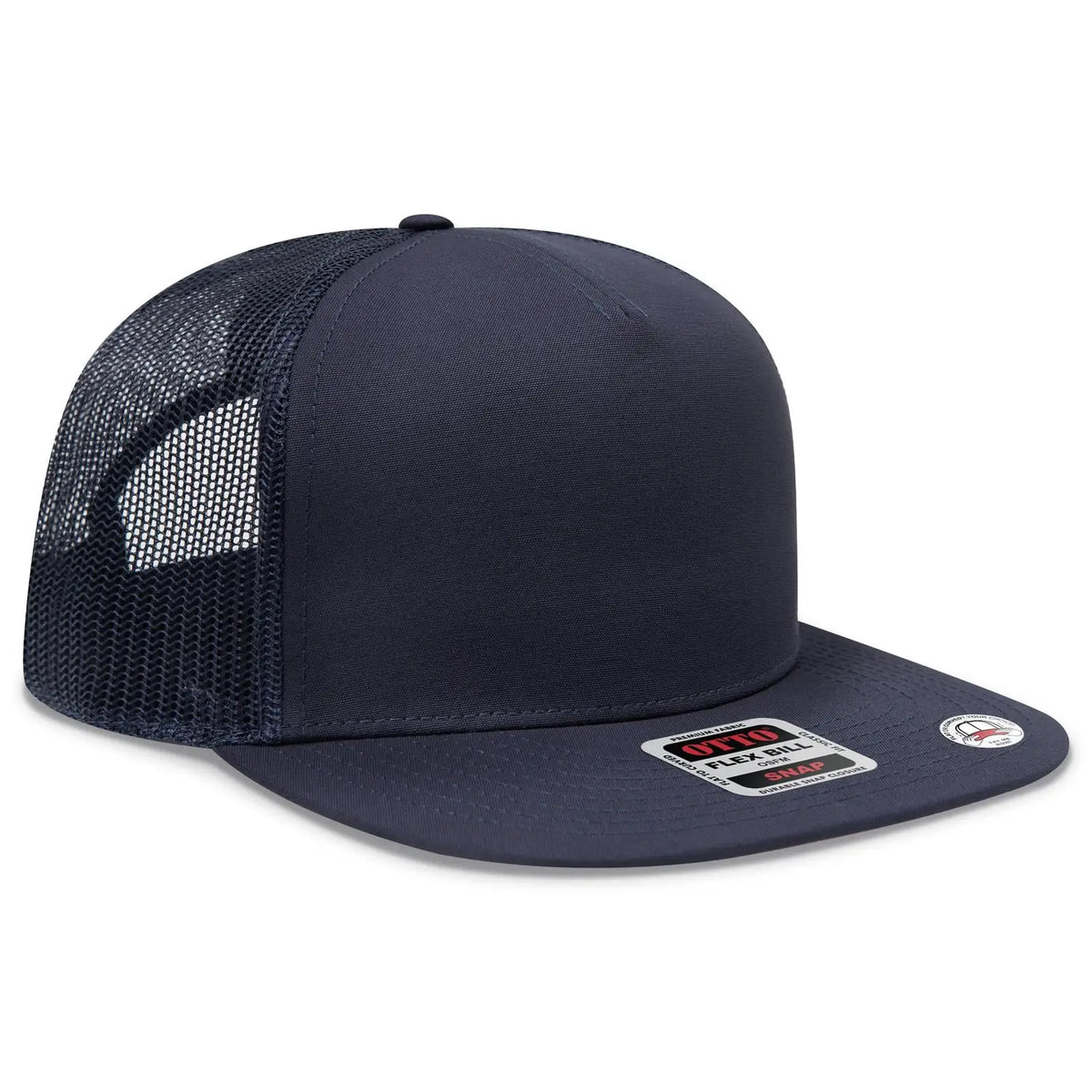 Otto 154-1174 ?Otto Snap’ 5 Panel Pro Style Mesh Back Trucker Snapback Cap - Navy - 7 3/8’’ - 5/8’’