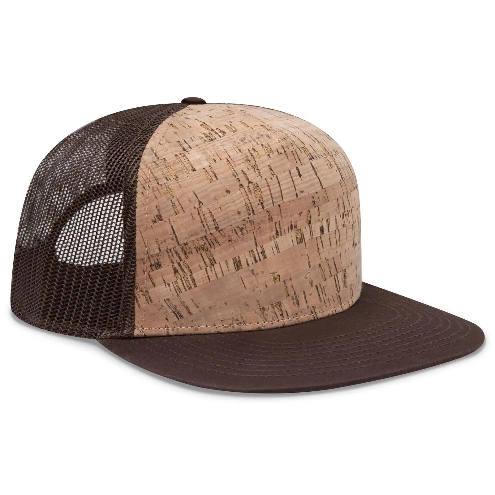 Otto 154-1174 ?Otto Snap’ 5 Panel Pro Style Mesh Back Trucker Snapback Cap - D.brn/cork/d.brn - 7 3/8’’ - 5/8’’