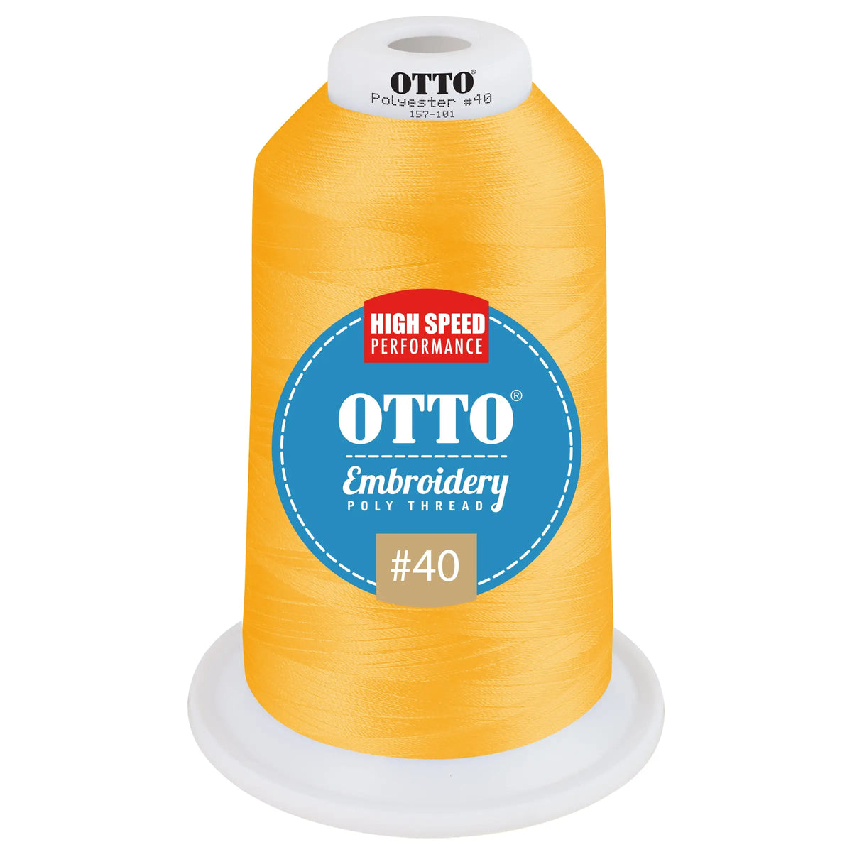 Otto 157-101 Embroidery Poly Thread #40 5,500 Yd. King Cone - 3130 - 7 3/8’’ - 5/8’’