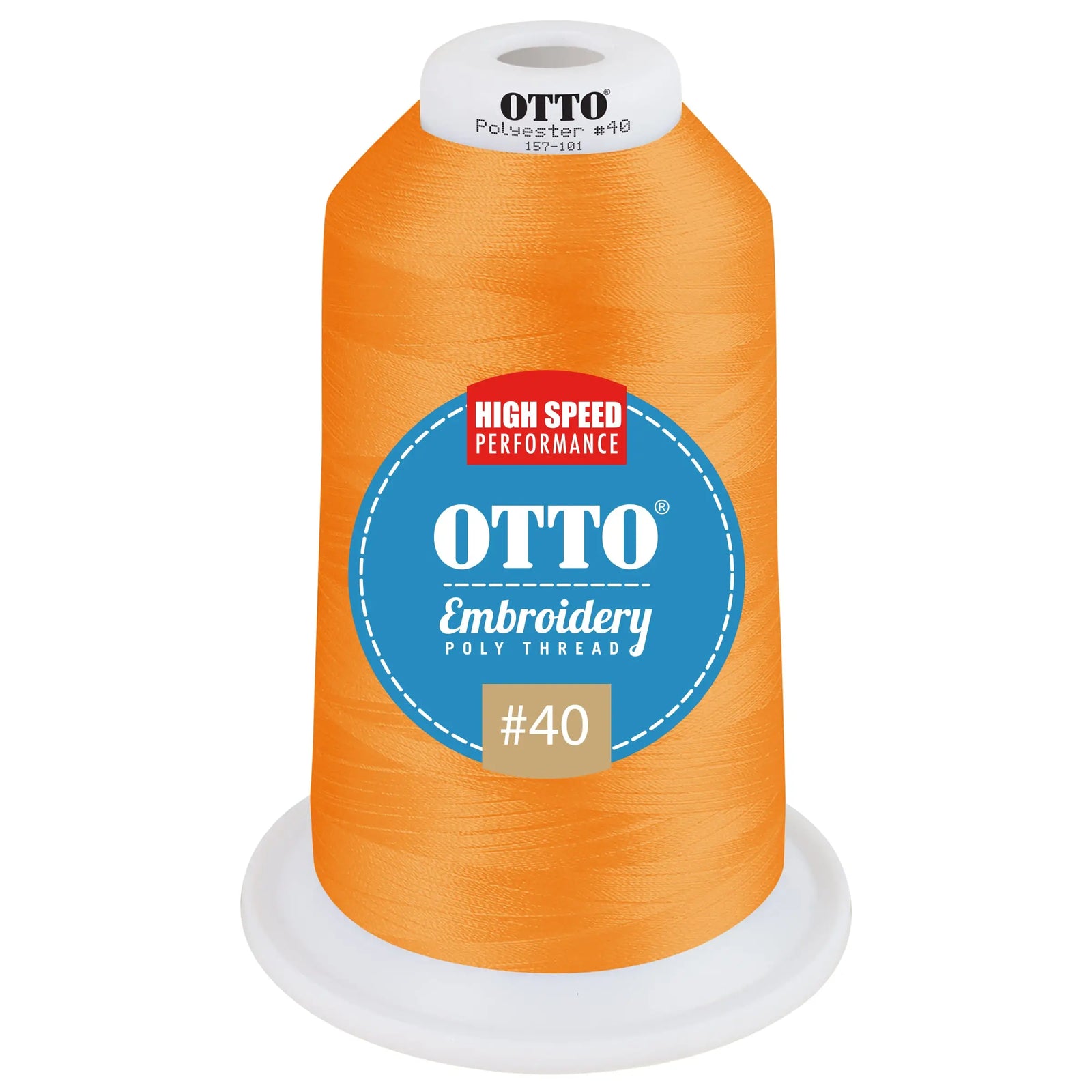 Otto 157-101 Embroidery Poly Thread #40 5,500 Yd. King Cone - 3144 - 7 3/8’’ - 5/8’’