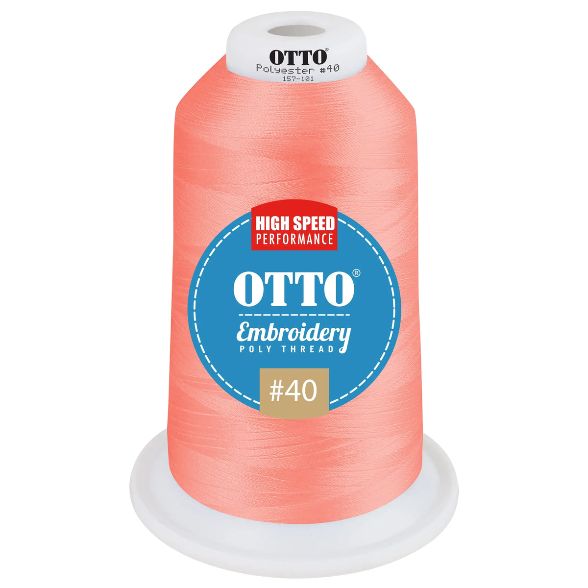 Otto 157-101 Embroidery Poly Thread #40 5,500 Yd. King Cone - 3170 - 7 3/8’’ - 5/8’’
