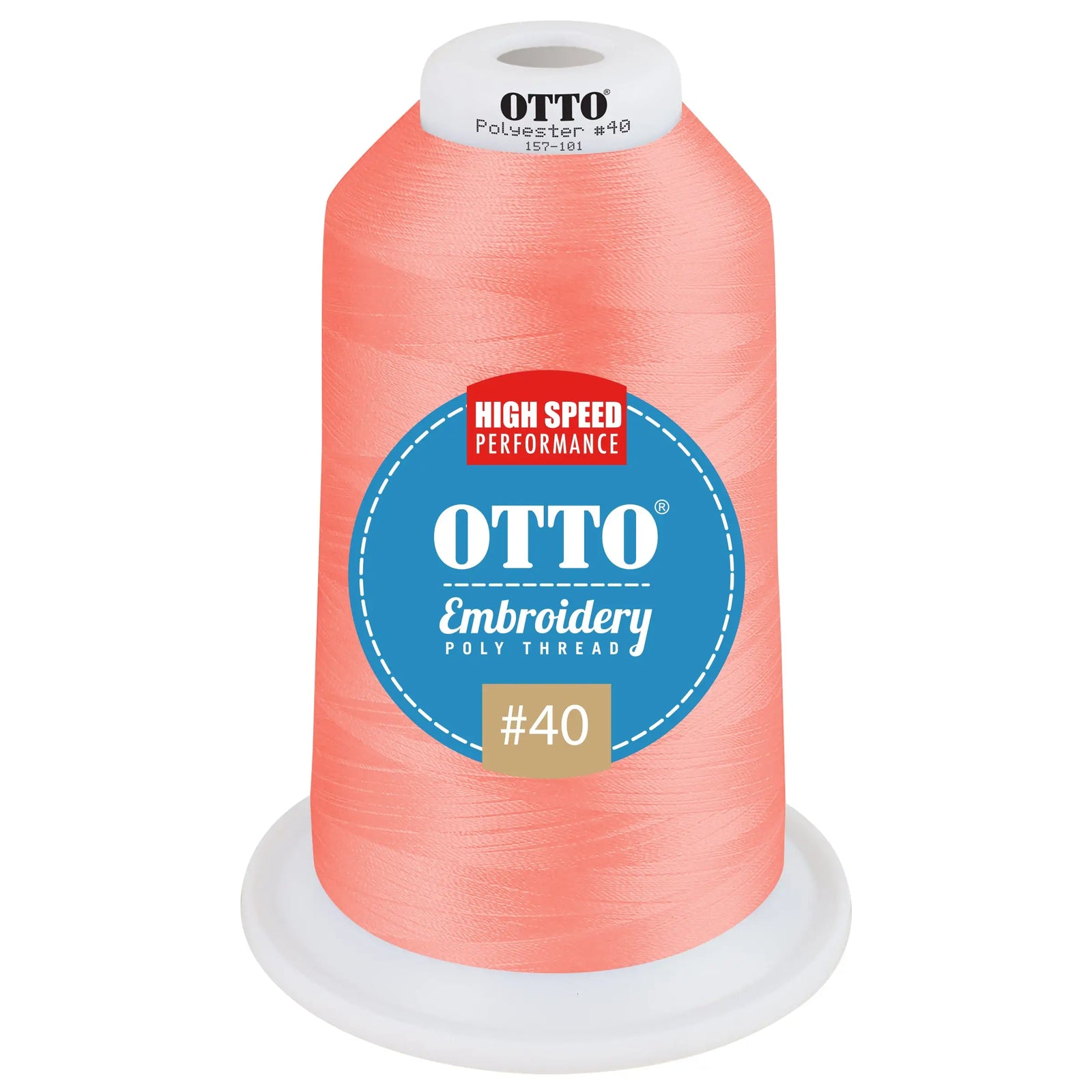 Otto 157-101 Embroidery Poly Thread #40 5,500 Yd. King Cone - 3170 - 7 3/8’’ - 5/8’’