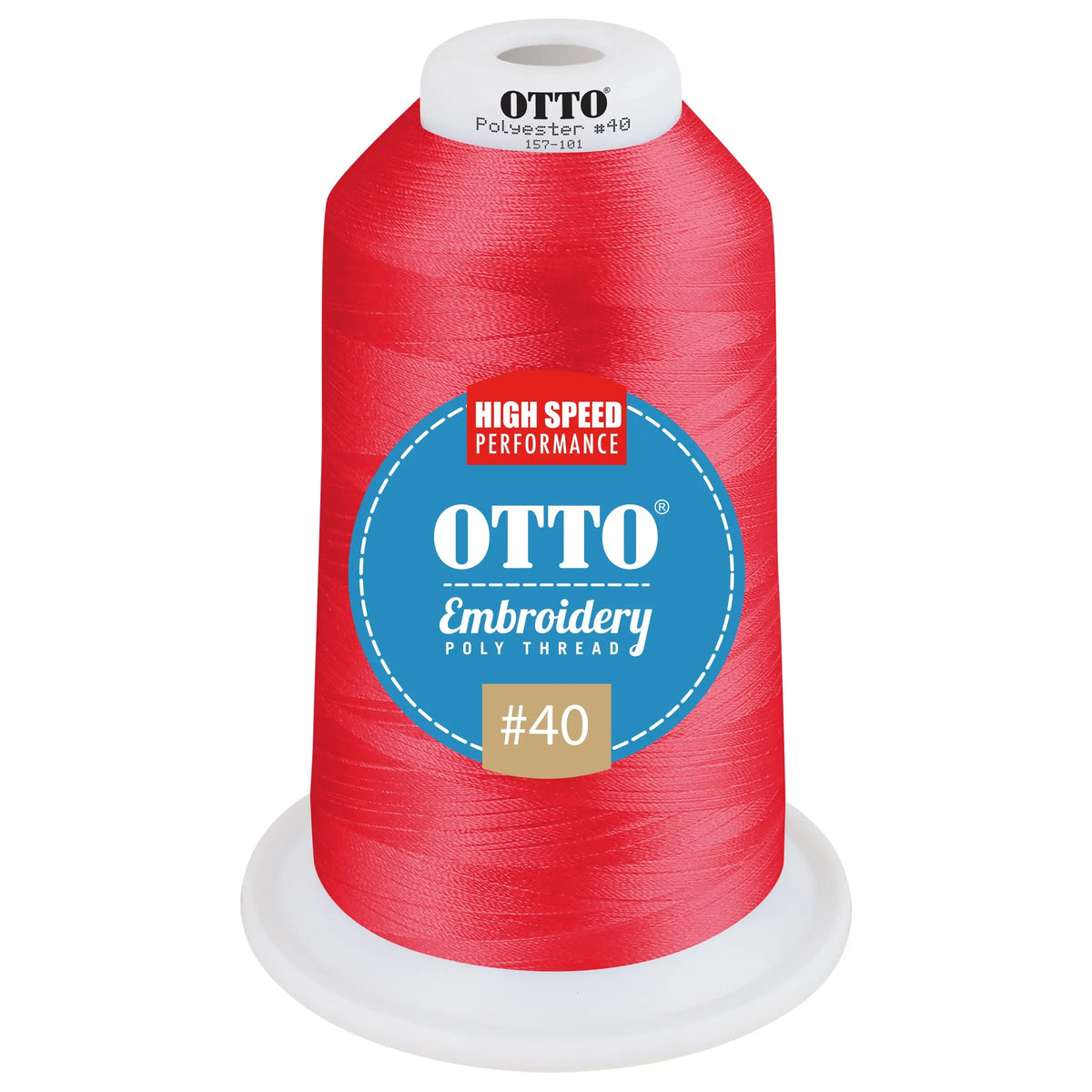 Otto 157-101 Embroidery Poly Thread #40 5,500 Yd. King Cone - 3186 - 7 3/8’’ - 5/8’’
