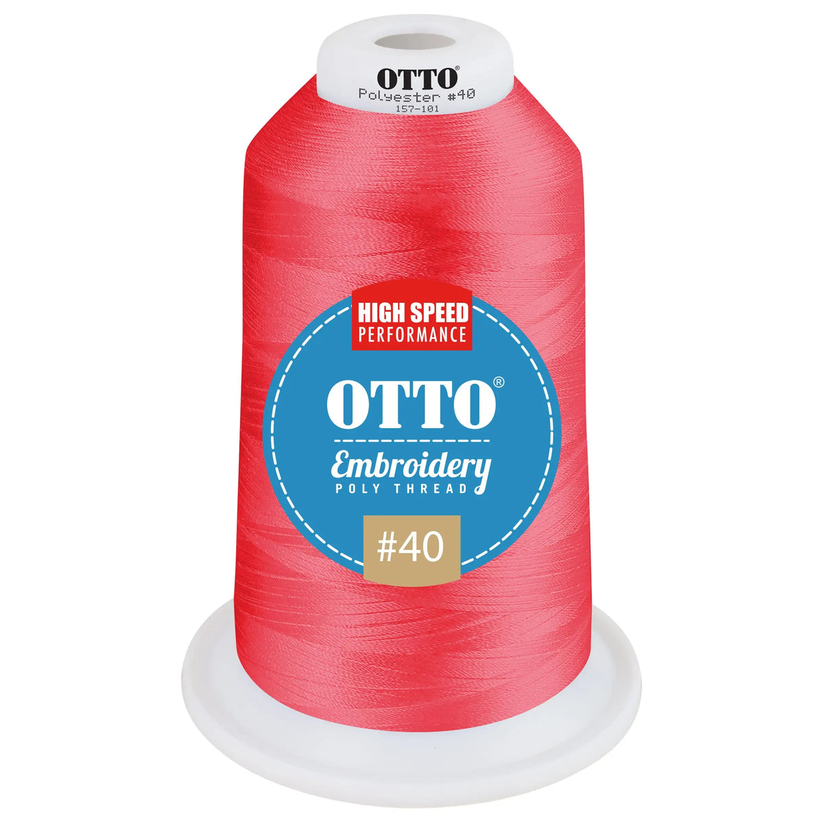 Otto 157-101 Embroidery Poly Thread #40 5,500 Yd. King Cone - 3199 - 7 3/8’’ - 5/8’’