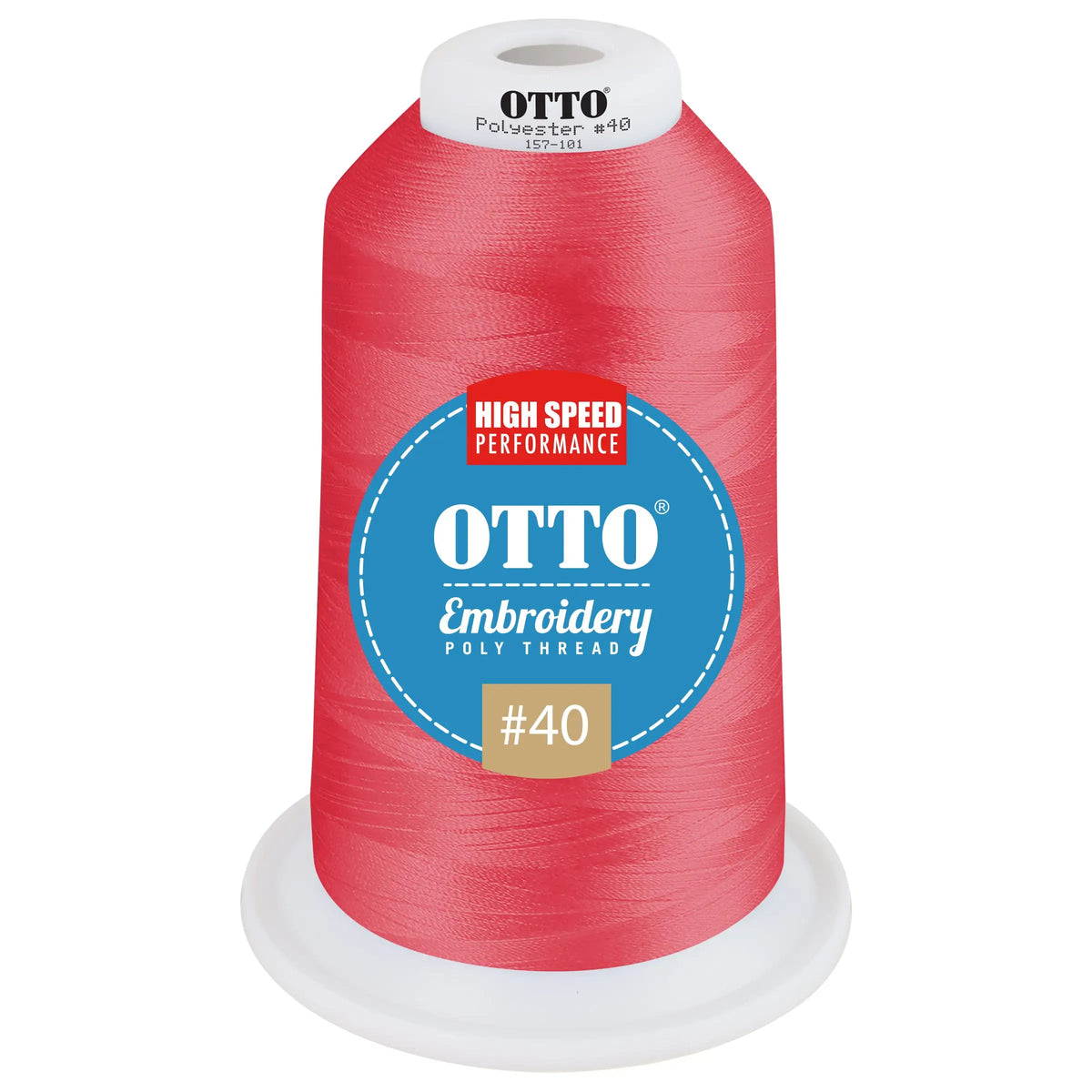 Otto 157-101 Embroidery Poly Thread #40 5,500 Yd. King Cone - 3200 - 7 3/8’’ - 5/8’’