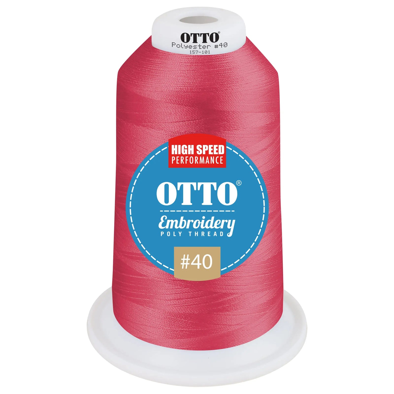 Otto 157-101 Embroidery Poly Thread #40 5,500 Yd. King Cone - 3201 - 7 3/8’’ - 5/8’’