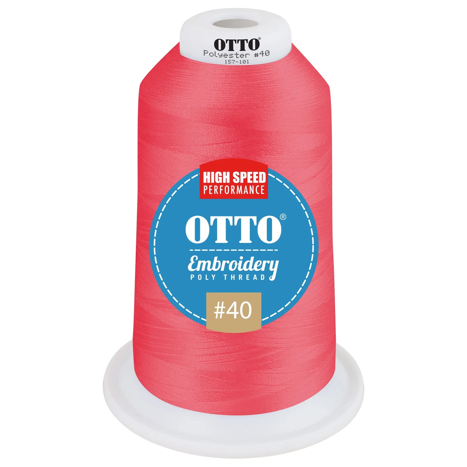 Otto 157-101 Embroidery Poly Thread #40 5,500 Yd. King Cone - 3206 - 7 3/8’’ - 5/8’’