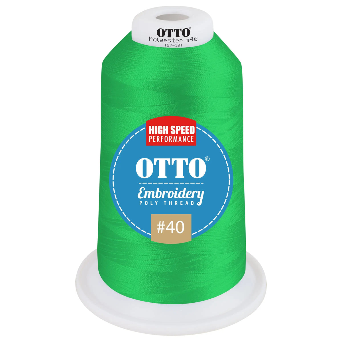 Otto 157-101 Embroidery Poly Thread #40 5,500 Yd. King Cone - 3347 - 7 3/8’’ - 5/8’’