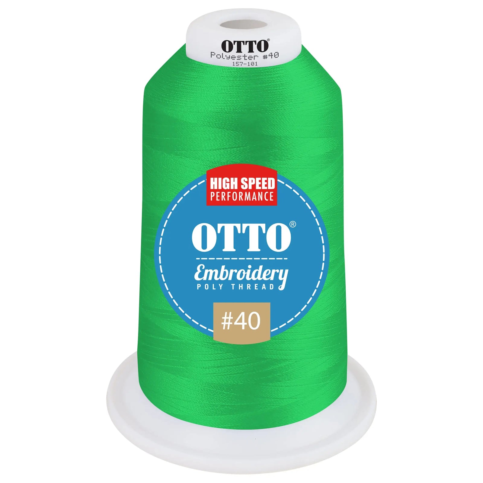 Otto 157-101 Embroidery Poly Thread #40 5,500 Yd. King Cone - 3347 - 7 3/8’’ - 5/8’’